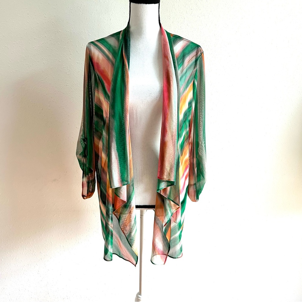 Mesh Cover Up Open Front Petite Size XLP Investments Hippie Festival Boho